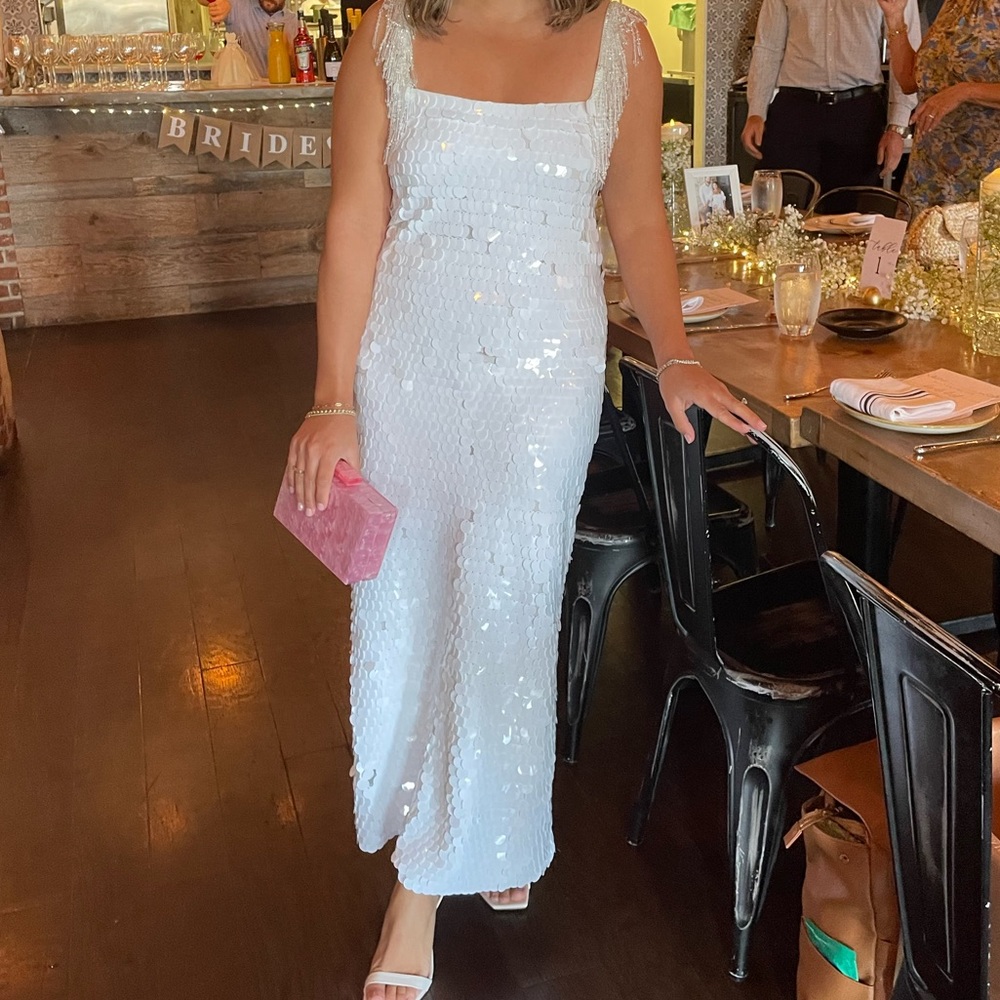 Alexis Sequin White Dress